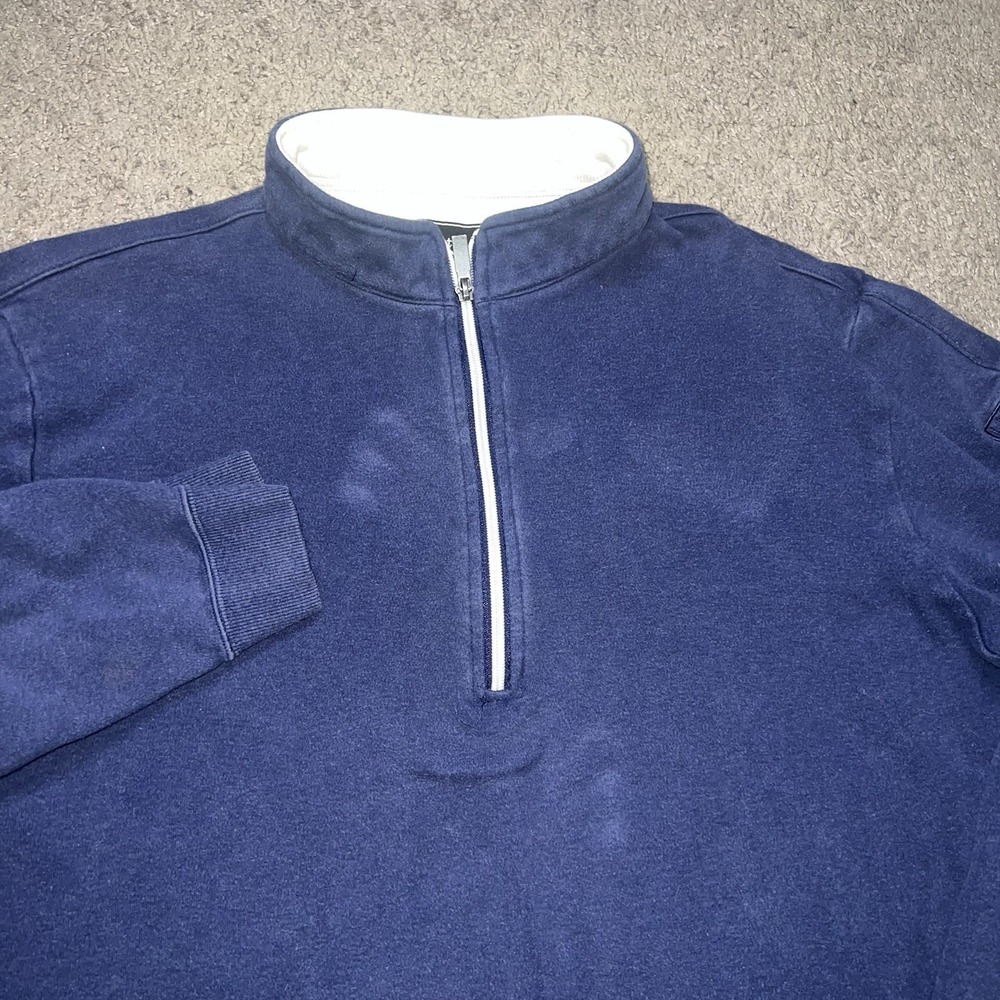 Straight Down Size 2XL Blue Heather 1/4‎ Zip Pullover Sweater Sweatshirt